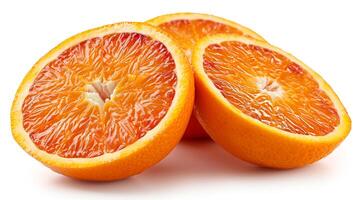 AI generated View of Delicious fresh Fruit Orange on a white background photo