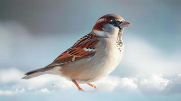 ai generado ver de un hermosa gorrión pájaro foto