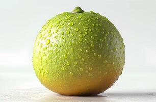 AI generated View of Delicious fresh Fruit and Big Lemon on a white background photo