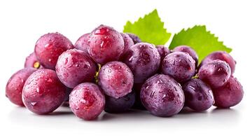 AI generated View of Delicious fresh Fruit Grapes on a white background photo