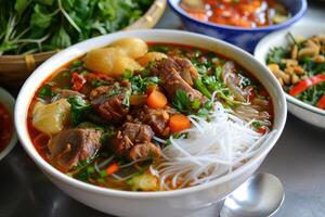 AI generated Bun Cha Ha Noi Vietnamese traditional dish photo