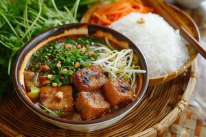 AI generated Bun Cha Ha Noi Vietnamese traditional dish photo