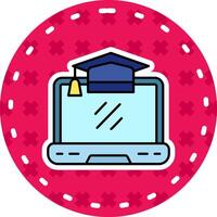 University Line Filled Sticker Icon vector