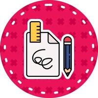 Draft Line Filled Sticker Icon vector