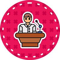 Lecturer Line Filled Sticker Icon vector