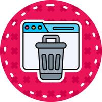 Bin Line Filled Sticker Icon vector