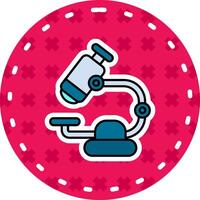 Microscope Line Filled Sticker Icon vector