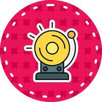 School bell Line Filled Sticker Icon vector