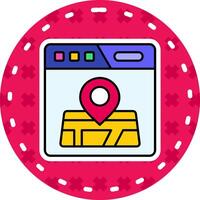 Location Line Filled Sticker Icon vector