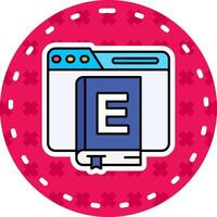 Ebook Line Filled Sticker Icon vector