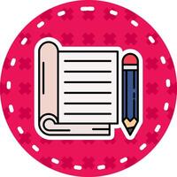 Notebook Line Filled Sticker Icon vector