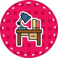 Table lamp Line Filled Sticker Icon vector