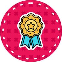 Medal Line Filled Sticker Icon vector