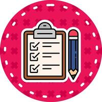 Exam Line Filled Sticker Icon vector