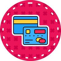 Credit card Line Filled Sticker Icon vector