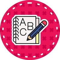 Notebook Line Filled Sticker Icon vector