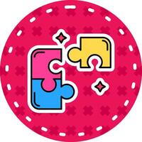 Puzzle Line Filled Sticker Icon vector