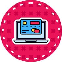 Laptop Line Filled Sticker Icon vector