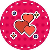 Love Line Filled Sticker Icon vector