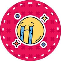 Cry Line Filled Sticker Icon vector