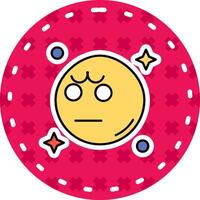 Angry Line Filled Sticker Icon vector