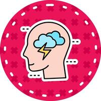 Brainstorm Line Filled Sticker Icon vector