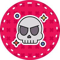 Skull Line Filled Sticker Icon vector