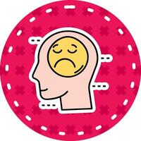 Sadness Line Filled Sticker Icon vector