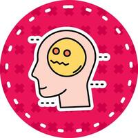 Scared Line Filled Sticker Icon vector