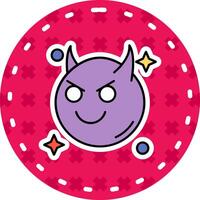 Demon Line Filled Sticker Icon vector