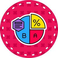 Pie chart Line Filled Sticker Icon vector