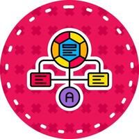 Workflow Line Filled Sticker Icon vector