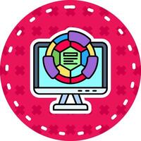 Computer Line Filled Sticker Icon vector