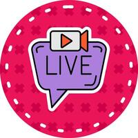 Live Line Filled Sticker Icon vector