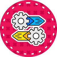 Gear Line Filled Sticker Icon vector