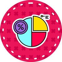 Percentage Line Filled Sticker Icon vector