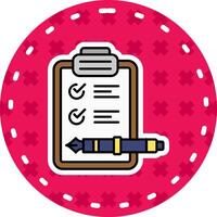 Check list Line Filled Sticker Icon vector