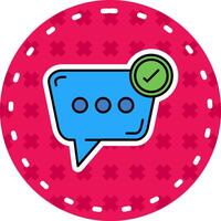 Check mark Line Filled Sticker Icon vector