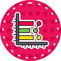 Bar chart Line Filled Sticker Icon vector