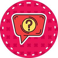 Question Line Filled Sticker Icon vector