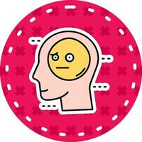 Expressionless Line Filled Sticker Icon vector