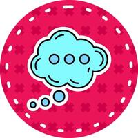 Cloud Line Filled Sticker Icon vector