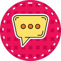 Message Line Filled Sticker Icon vector