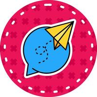 Paper plane Line Filled Sticker Icon vector