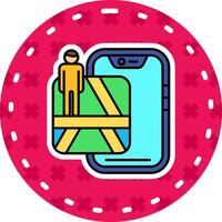 Street Line Filled Sticker Icon vector