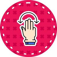 Three Fingers Rotate Line Filled Sticker Icon vector