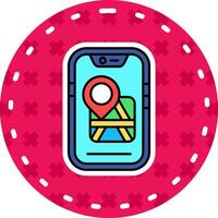 Map location Line Filled Sticker Icon vector