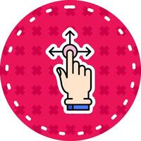 Hold and Move Line Filled Sticker Icon vector