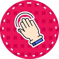 Tilted Hand Line Filled Sticker Icon vector