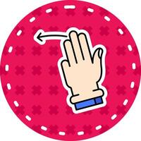 Three Fingers Left Line Filled Sticker Icon vector